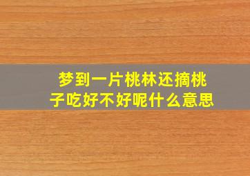 梦到一片桃林还摘桃子吃好不好呢什么意思