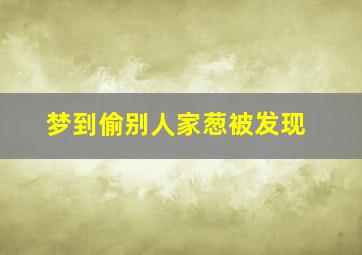 梦到偷别人家葱被发现