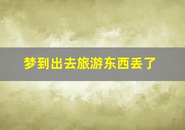 梦到出去旅游东西丢了