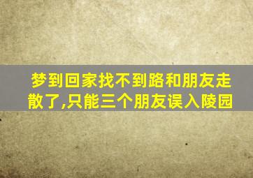 梦到回家找不到路和朋友走散了,只能三个朋友误入陵园