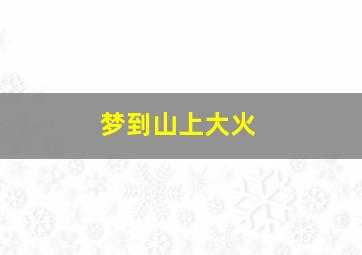 梦到山上大火