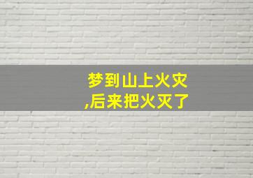 梦到山上火灾,后来把火灭了