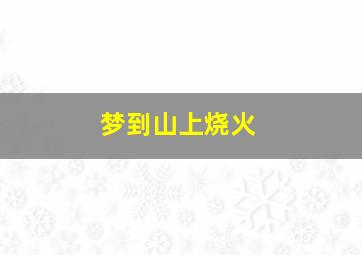 梦到山上烧火