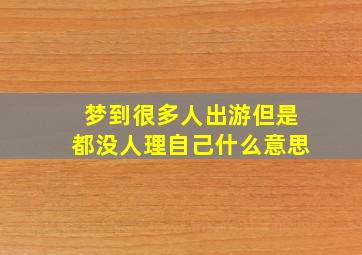 梦到很多人出游但是都没人理自己什么意思