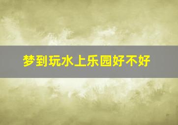 梦到玩水上乐园好不好