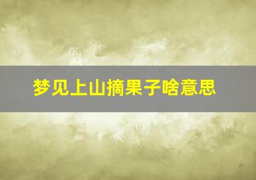 梦见上山摘果子啥意思