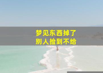 梦见东西掉了别人捡到不给