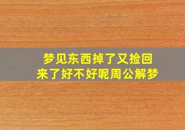 梦见东西掉了又捡回来了好不好呢周公解梦