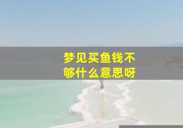 梦见买鱼钱不够什么意思呀