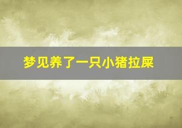 梦见养了一只小猪拉屎