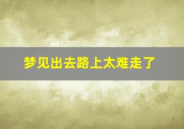 梦见出去路上太难走了