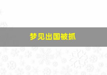 梦见出国被抓