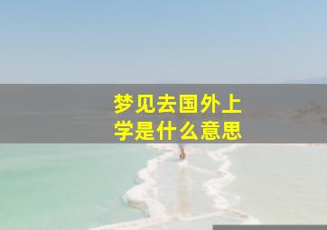 梦见去国外上学是什么意思