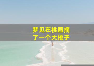 梦见在桃园摘了一个大桃子