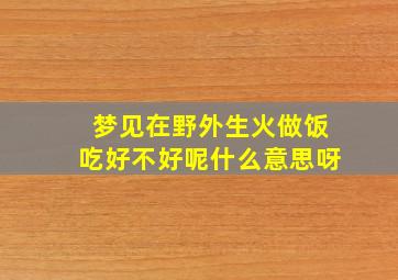 梦见在野外生火做饭吃好不好呢什么意思呀