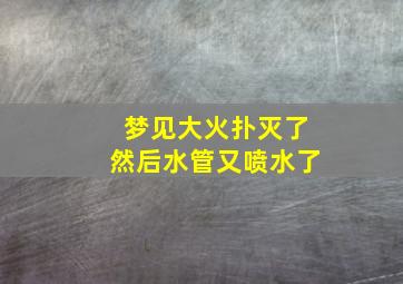 梦见大火扑灭了然后水管又喷水了