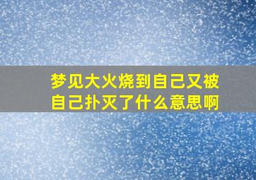 梦见大火烧到自己又被自己扑灭了什么意思啊