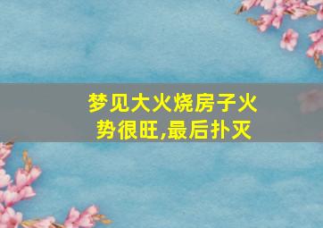 梦见大火烧房子火势很旺,最后扑灭