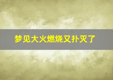 梦见大火燃烧又扑灭了