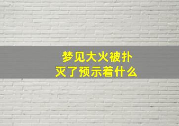 梦见大火被扑灭了预示着什么