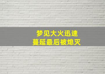 梦见大火迅速蔓延最后被熄灭