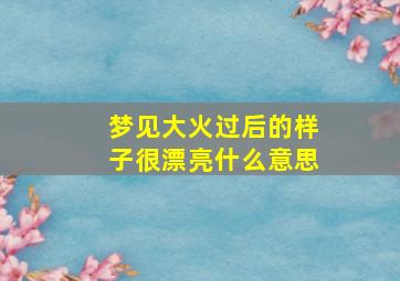 梦见大火过后的样子很漂亮什么意思