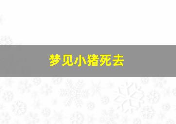 梦见小猪死去