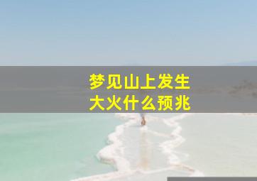 梦见山上发生大火什么预兆