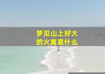 梦见山上好大的火寓意什么