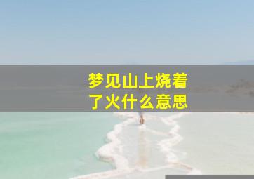 梦见山上烧着了火什么意思