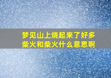 梦见山上烧起来了好多柴火和柴火什么意思啊