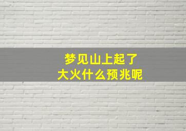 梦见山上起了大火什么预兆呢