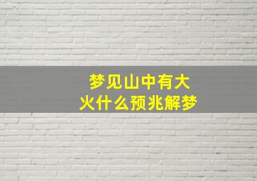 梦见山中有大火什么预兆解梦