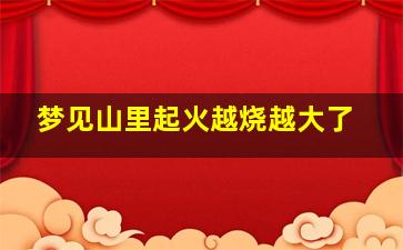 梦见山里起火越烧越大了