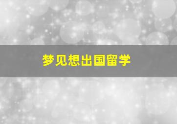 梦见想出国留学