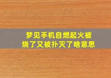 梦见手机自燃起火被烧了又被扑灭了啥意思