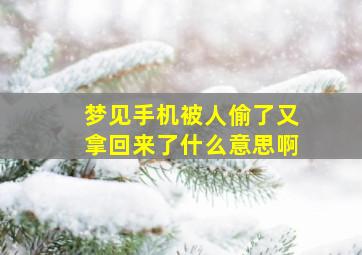 梦见手机被人偷了又拿回来了什么意思啊