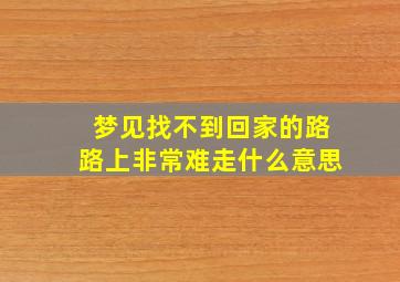 梦见找不到回家的路路上非常难走什么意思