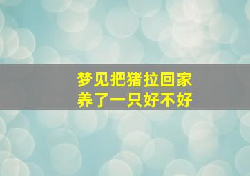 梦见把猪拉回家养了一只好不好