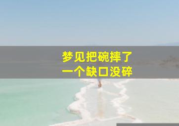 梦见把碗摔了一个缺口没碎