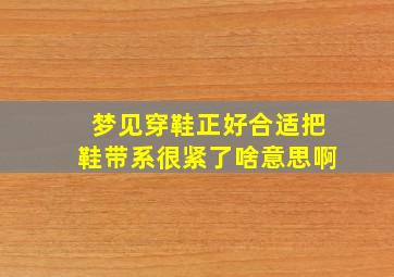 梦见穿鞋正好合适把鞋带系很紧了啥意思啊