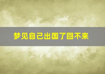 梦见自己出国了回不来