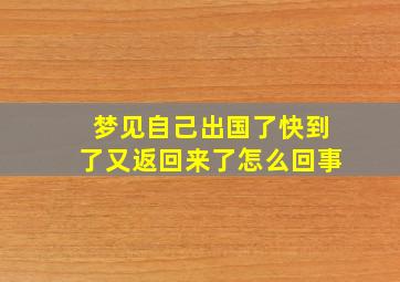 梦见自己出国了快到了又返回来了怎么回事