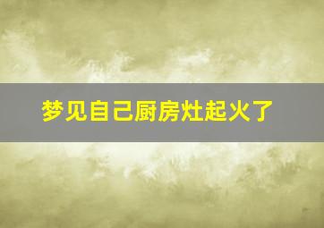 梦见自己厨房灶起火了