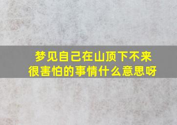 梦见自己在山顶下不来很害怕的事情什么意思呀