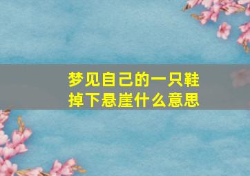 梦见自己的一只鞋掉下悬崖什么意思