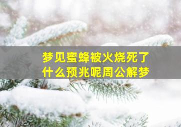 梦见蜜蜂被火烧死了什么预兆呢周公解梦