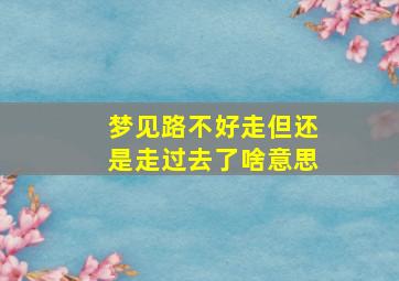 梦见路不好走但还是走过去了啥意思