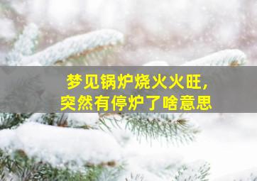 梦见锅炉烧火火旺,突然有停炉了啥意思