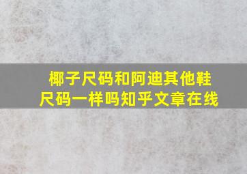 椰子尺码和阿迪其他鞋尺码一样吗知乎文章在线